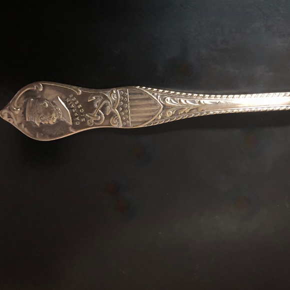 US Battleship Maine souvenir silver teaspoon commemorating Captain Sigsbee 1898 - Picture 8 of 10